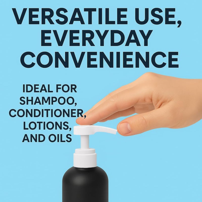 vigor path Universal Shampoo/Conditioner Dispenser Pump for Bottles, Leak Proof, Pump Top Fits 1 L/33.8 oz Bottles, 28/410 Neck Size, (White - Pack of 2) - Image 3